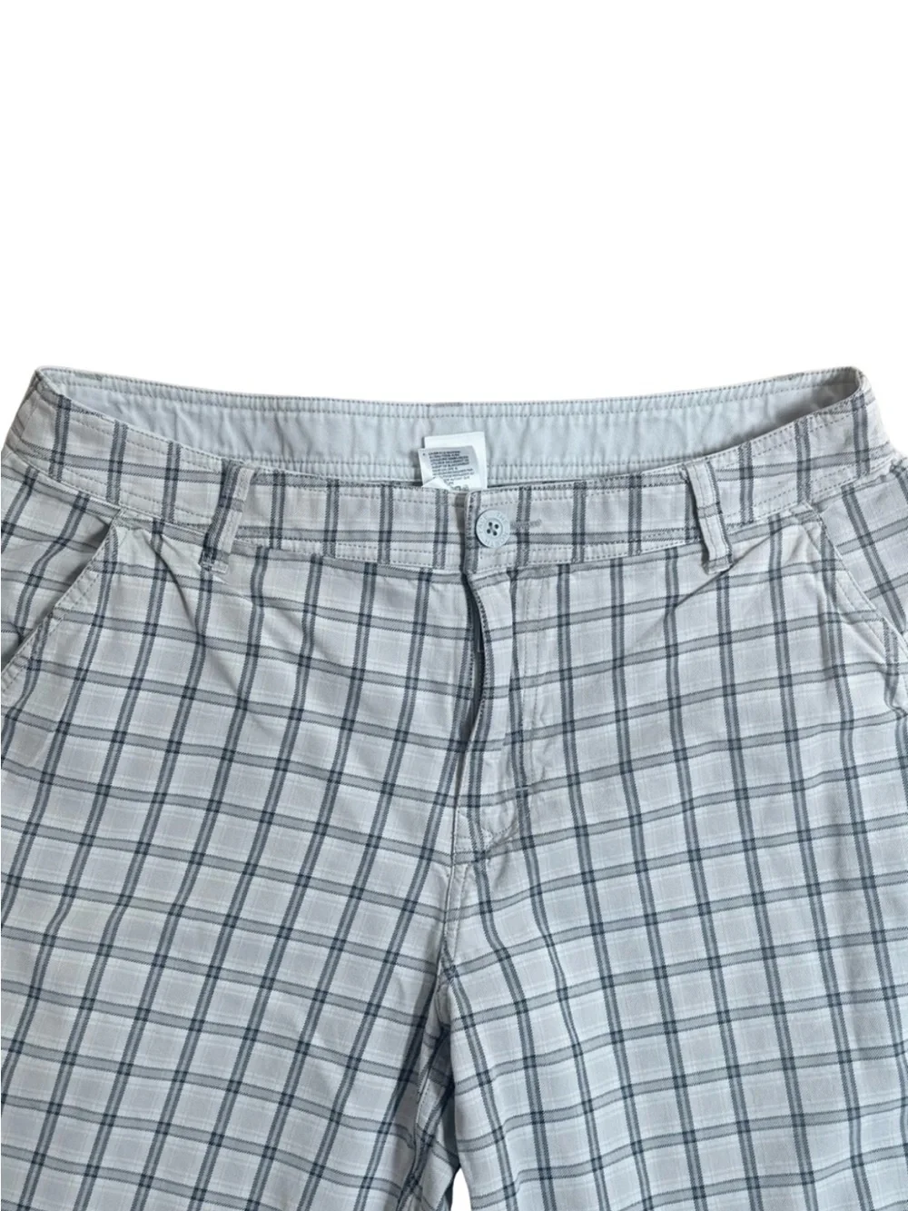 The North Face Men’s 34 Plaid Chino Hiking Shorts Gray Cotton 12” Inseam